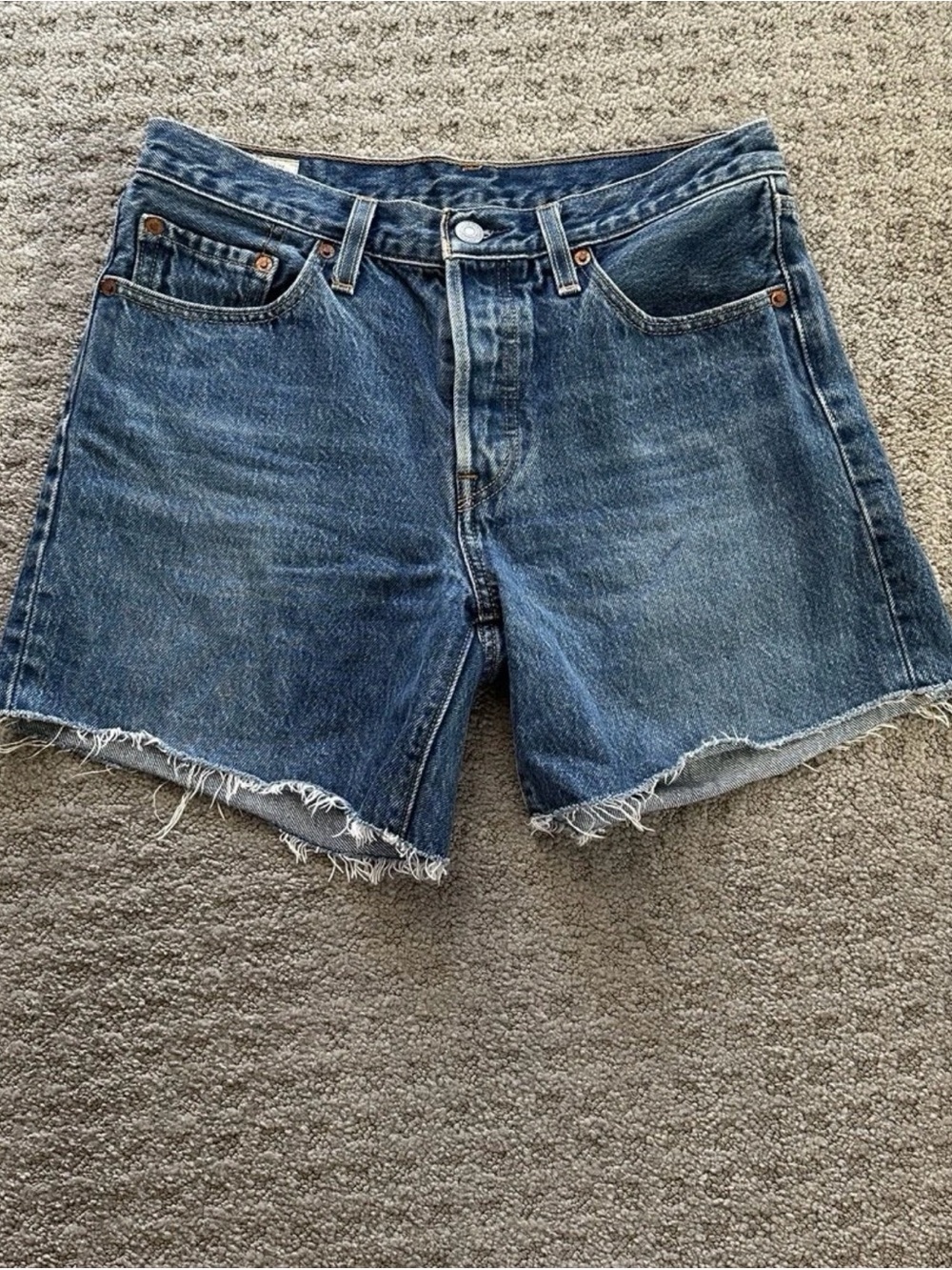 Levi's Blue Distressed Cutoff Denim Shorts